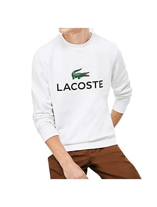 Lacoste Men's Long Sleeve Graphic Croc Brushed Fleece Jersey Sweatshirt