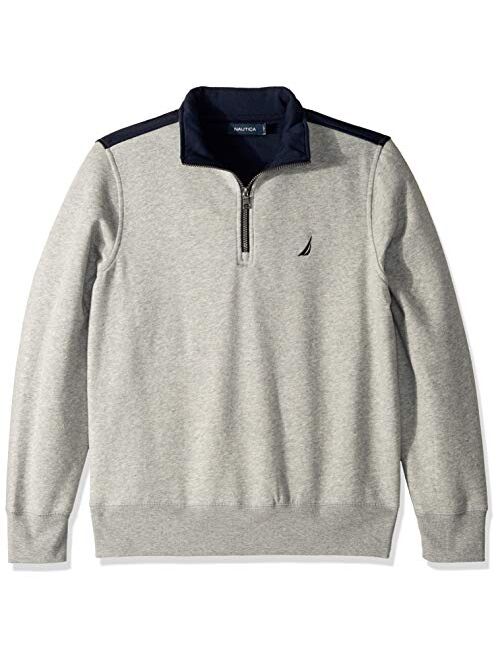 Nautica Men's 1/4 Zip Pieced Fleece Sweatshirt