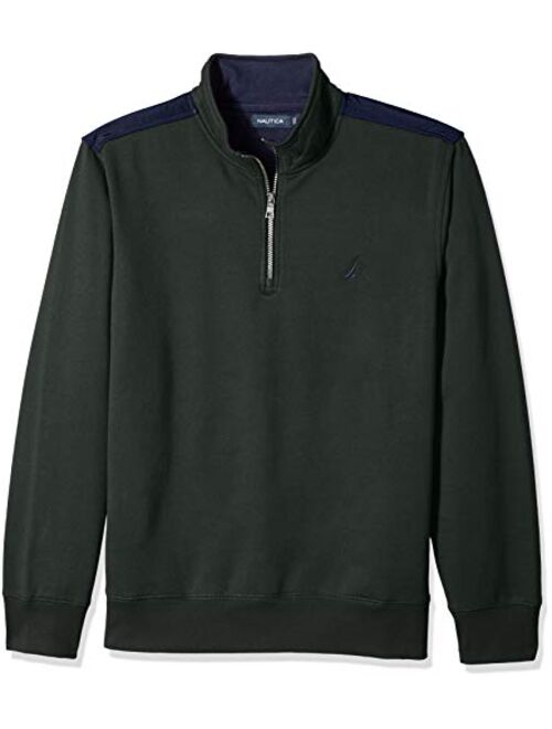 Nautica Men's 1/4 Zip Pieced Fleece Sweatshirt