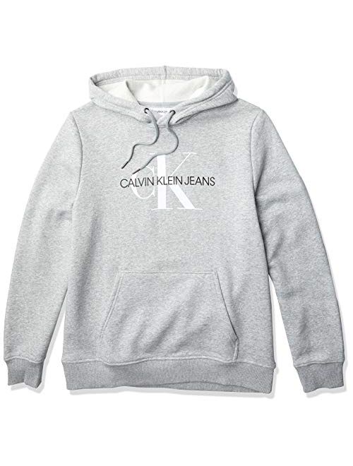 calvin klein men's fleece hoodie logo popover sweatshirt