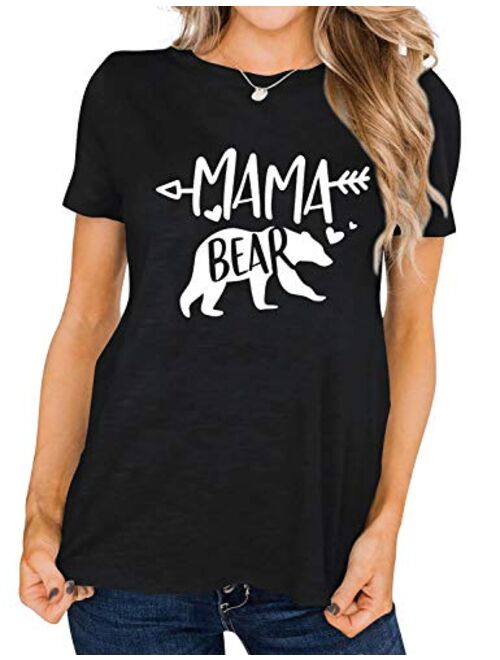 Nlife Women Mama Bear Shirt for Women Long Sleeves Loose Fit Casual Pullover Pocket