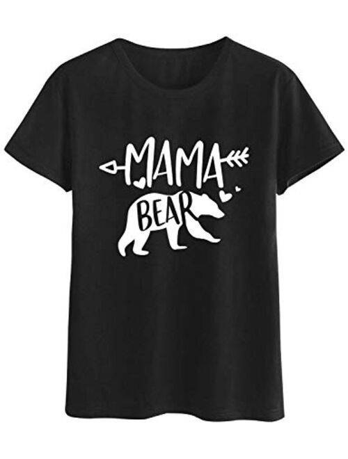 Nlife Women Mama Bear Shirt for Women Long Sleeves Loose Fit Casual Pullover Pocket