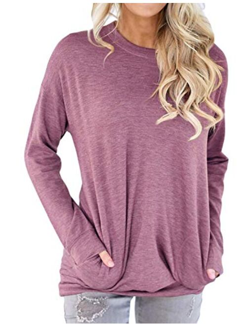 Nlife Women Mama Bear Shirt for Women Long Sleeves Loose Fit Casual Pullover Pocket