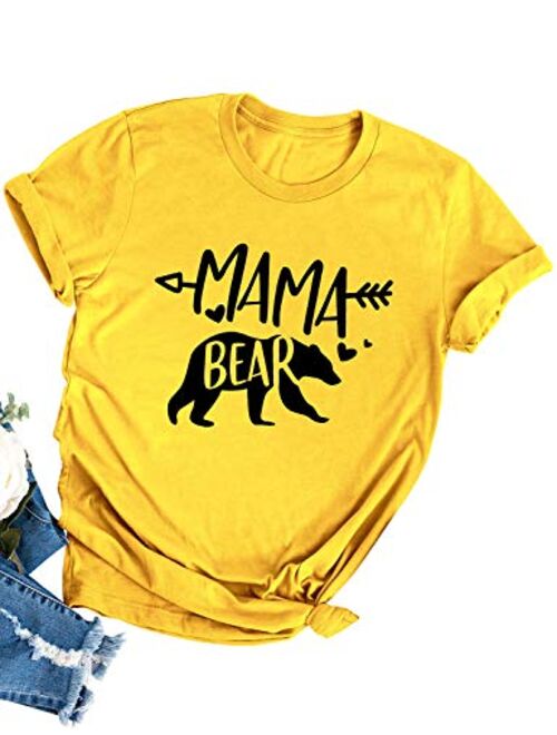 Nlife Women Mama Bear Shirt for Women Long Sleeves Loose Fit Casual Pullover Pocket