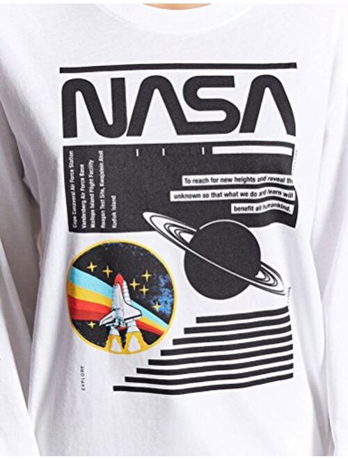 ZXH Women NASA Long Sleeve Shirt NASA Shirt Pullover Graphic Shirt Women Tops