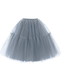 FOLOBE Adult Ballet Tutu Layered Organza Lace Mini Skirt Women's Princess Petticoat for Prom Party