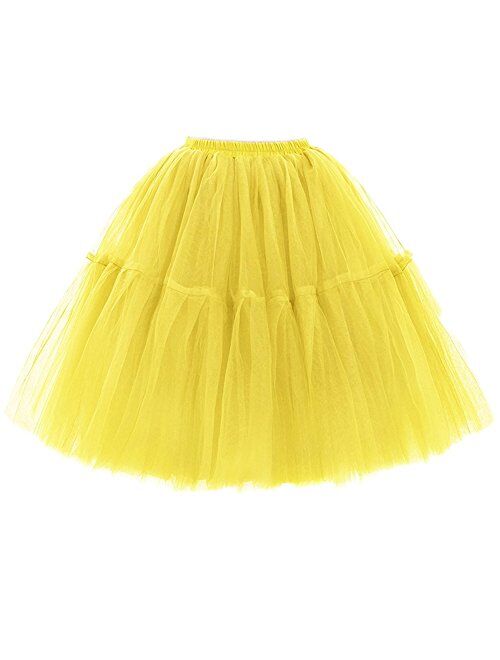 FOLOBE Adult Ballet Tutu Layered Organza Lace Mini Skirt Women's Princess Petticoat for Prom Party