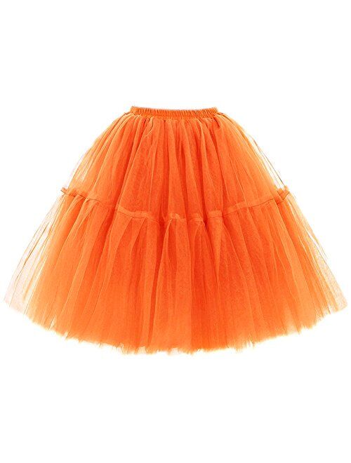 FOLOBE Adult Ballet Tutu Layered Organza Lace Mini Skirt Women's Princess Petticoat for Prom Party