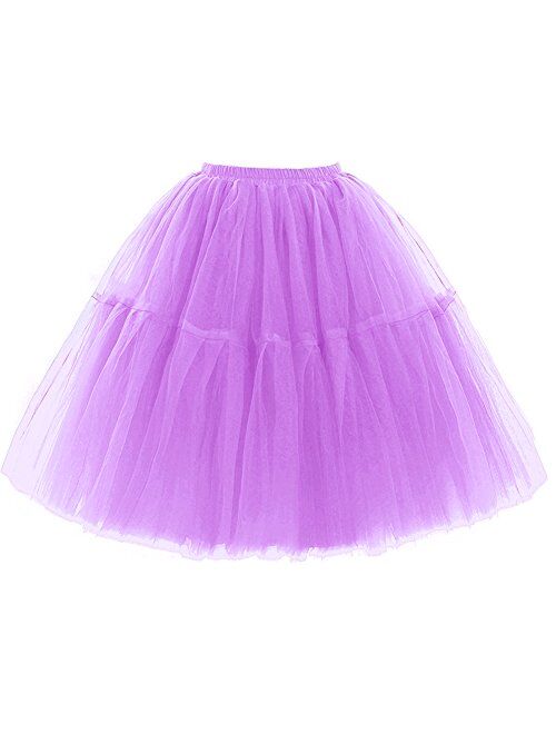 FOLOBE Adult Ballet Tutu Layered Organza Lace Mini Skirt Women's Princess Petticoat for Prom Party