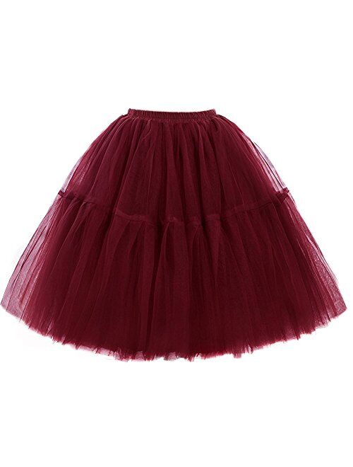 FOLOBE Adult Ballet Tutu Layered Organza Lace Mini Skirt Women's Princess Petticoat for Prom Party