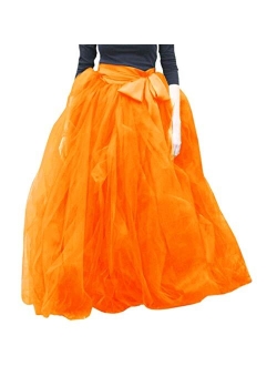 WDPL Women's A-Line Tulle Strips Ruffles Tutu Ball Gown Skirts