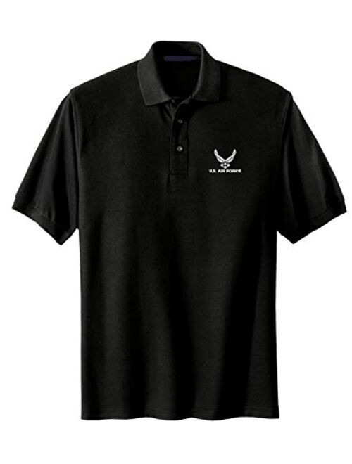 Spiffy Custom Gifts Mens U.S. Air Force Embroidered Polo Shirt