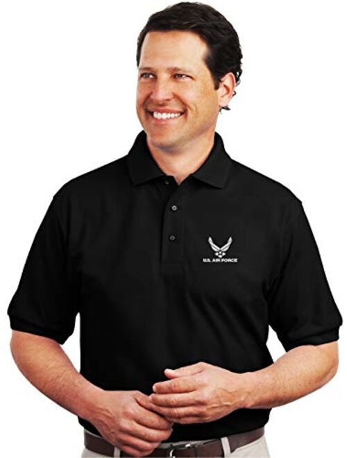 Spiffy Custom Gifts Mens U.S. Air Force Embroidered Polo Shirt