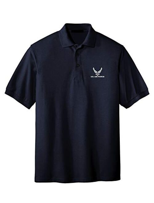 Spiffy Custom Gifts Mens U.S. Air Force Embroidered Polo Shirt