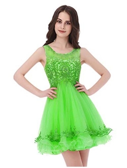 Sarahbridal Women's Short Tulle Beading Homecoming Dresses Prom Party Gowns