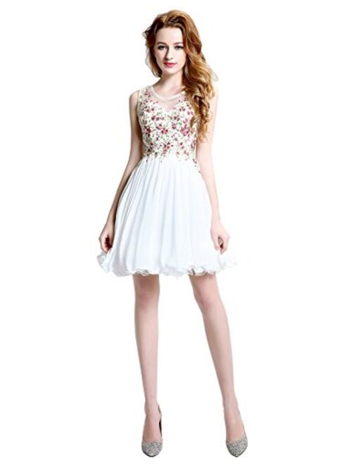 Sarahbridal Women's Short Tulle Beading Homecoming Dresses Prom Party Gowns