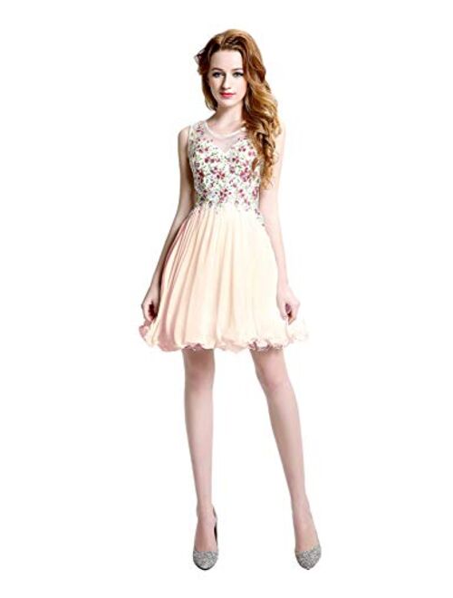 Sarahbridal Women's Short Tulle Beading Homecoming Dresses Prom Party Gowns