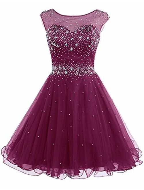 Sarahbridal Women's Short Tulle Beading Homecoming Dresses Prom Party Gowns