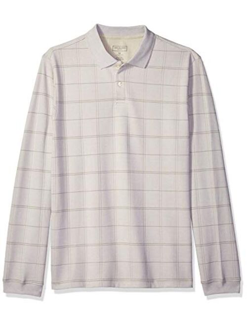 Van Heusen Men's Flex Long Sleeve Jaspe Windowpane Polo Shirt (Discontinued by)