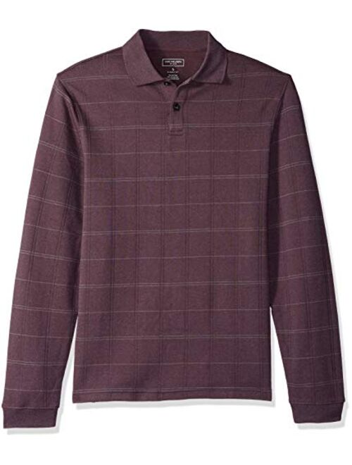 Van Heusen Men's Flex Long Sleeve Jaspe Windowpane Polo Shirt (Discontinued by)