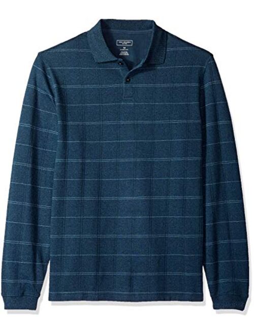 Van Heusen Men's Flex Long Sleeve Jaspe Windowpane Polo Shirt (Discontinued by)