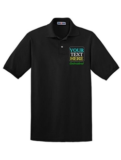 Custom Embroidered Polo Shirts. Jerzees - SpotShield and Port & Company Core Blend Pique Polo