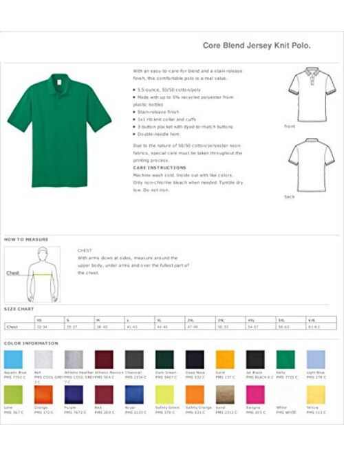 Custom Embroidered Polo Shirts. Jerzees - SpotShield and Port & Company Core Blend Pique Polo