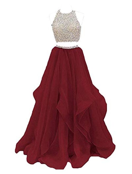 inmagicdress Two Pieces Prom Dresses Oragnza Keyhole Back Women Evening Dress 09