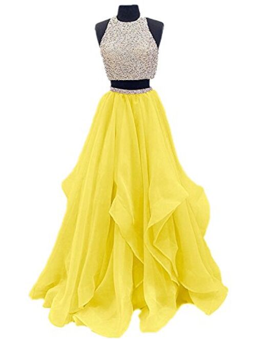 inmagicdress Two Pieces Prom Dresses Oragnza Keyhole Back Women Evening Dress 09