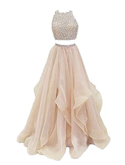 inmagicdress Two Pieces Prom Dresses Oragnza Keyhole Back Women Evening Dress 09