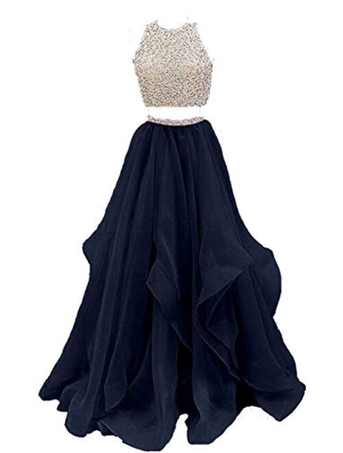 inmagicdress Two Pieces Prom Dresses Oragnza Keyhole Back Women Evening Dress 09