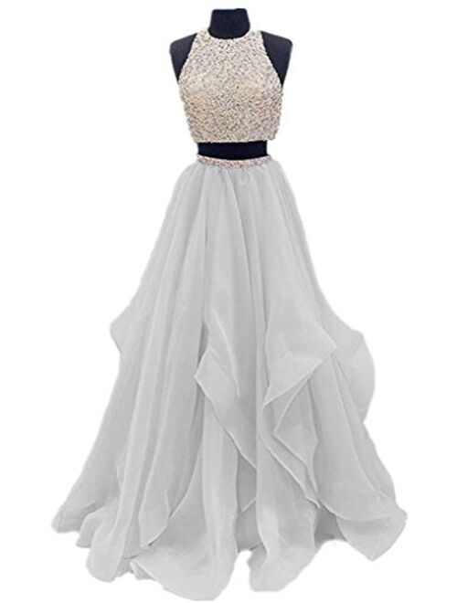 inmagicdress Two Pieces Prom Dresses Oragnza Keyhole Back Women Evening Dress 09