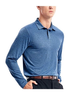 Dry Fit Long Sleeve Golf Polo Shirts for Men