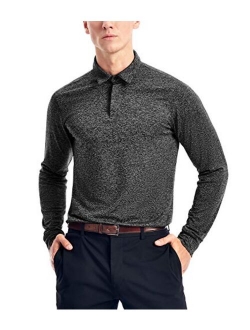 Dry Fit Long Sleeve Golf Polo Shirts for Men