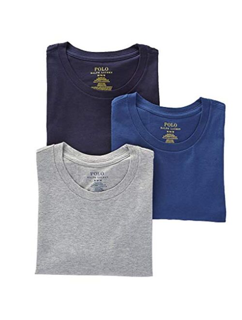 Polo Ralph Lauren Men's Cotton Solid Classic Crew Neck Undershirts 3-Pack