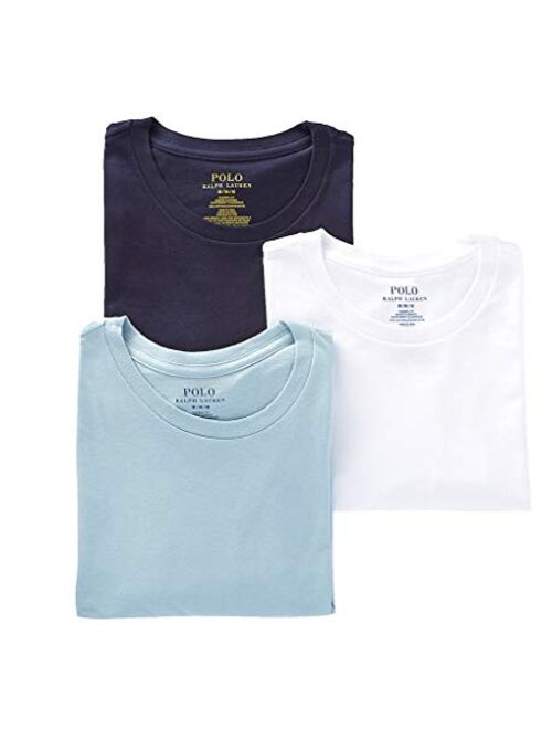 Polo Ralph Lauren Men's Cotton Solid Classic Crew Neck Undershirts 3-Pack