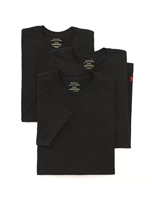 Polo Ralph Lauren Men's Cotton Solid Classic Crew Neck Undershirts 3-Pack