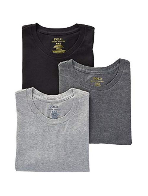 Polo Ralph Lauren Men's Cotton Solid Classic Crew Neck Undershirts 3-Pack