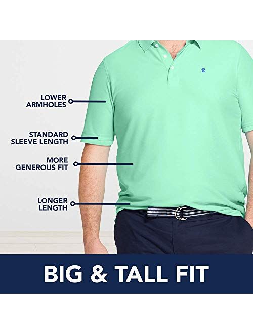 IZOD Men's Big and Tall Advantage Performance Short Sleeve Solid Polo Shirt (Discontinued)