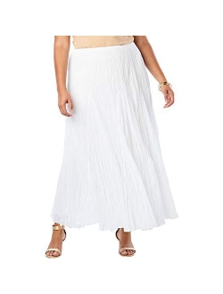 Jessica London Women's Plus Size Cotton Crinkled Maxi Skirt