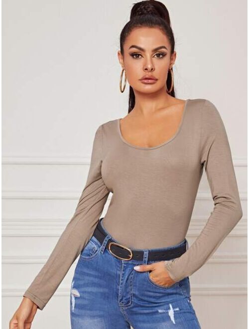 Shein Solid Form Fitted Top