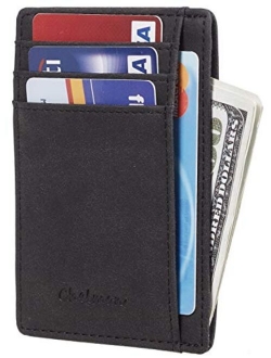 Chelmon Slim Wallet RFID Front Pocket Wallet Minimalist Secure Thin Credit Card Holder