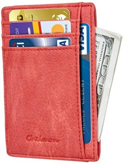 Chelmon Slim Wallet RFID Front Pocket Wallet Minimalist Secure Thin Credit Card Holder