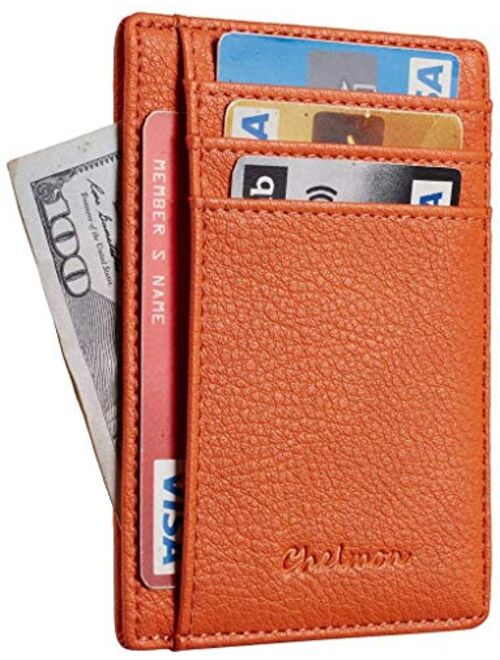 Chelmon Slim Wallet RFID Front Pocket Wallet Minimalist Secure Thin Credit Card Holder