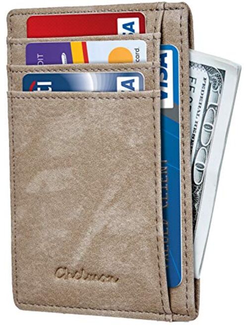 Chelmon Slim Wallet RFID Front Pocket Wallet Minimalist Secure Thin Credit Card Holder