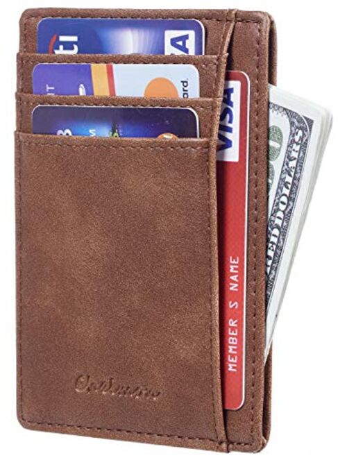 Chelmon Slim Wallet RFID Front Pocket Wallet Minimalist Secure Thin Credit Card Holder