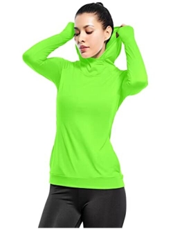 Zengjo Womens Lightweight Hoodie Pullover-Hooded Long Sleeve Running Yoga Workout Tops for Women-Cowl Neck&Thumbhole