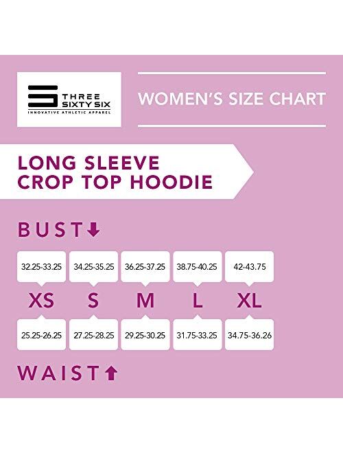 Three Sixty Six Dry Fit Crop Tops for Women - Long Sleeve Crop Top Hoodie - Women's Workout Pullover Top with Thumb Holes