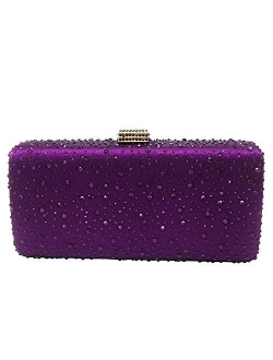 Elegant Women Crystal Clutch Evening Bags Wedding Cocktail Box Handbag Purse