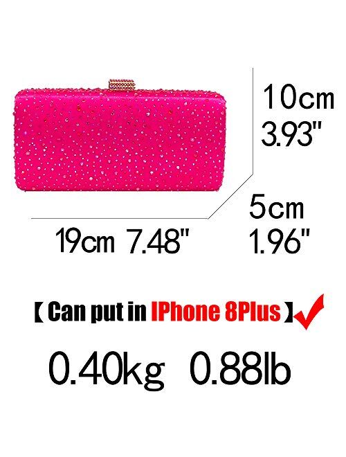 Boutique De FGG Elegant Women Crystal Clutch Evening Bags Wedding Cocktail Box Handbag Purse